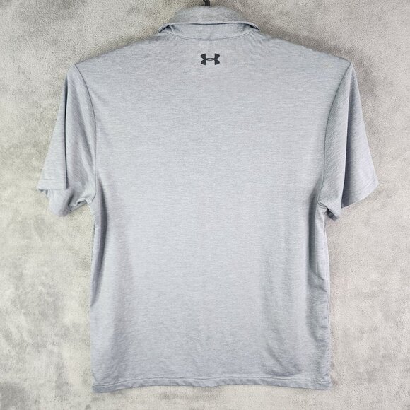 Mens Gray Under Armour The Playoff Polo Shirt Short Sleeve Size L - Picture 7 of 10